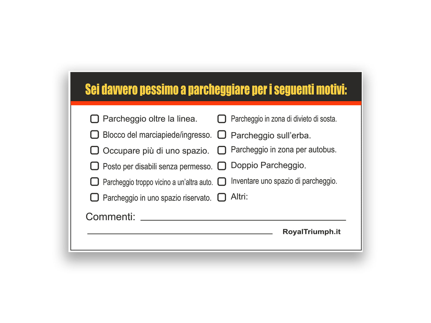 Dolce ma letale! Biglietti “Parcheggia Meglio la Prossima Volta!”